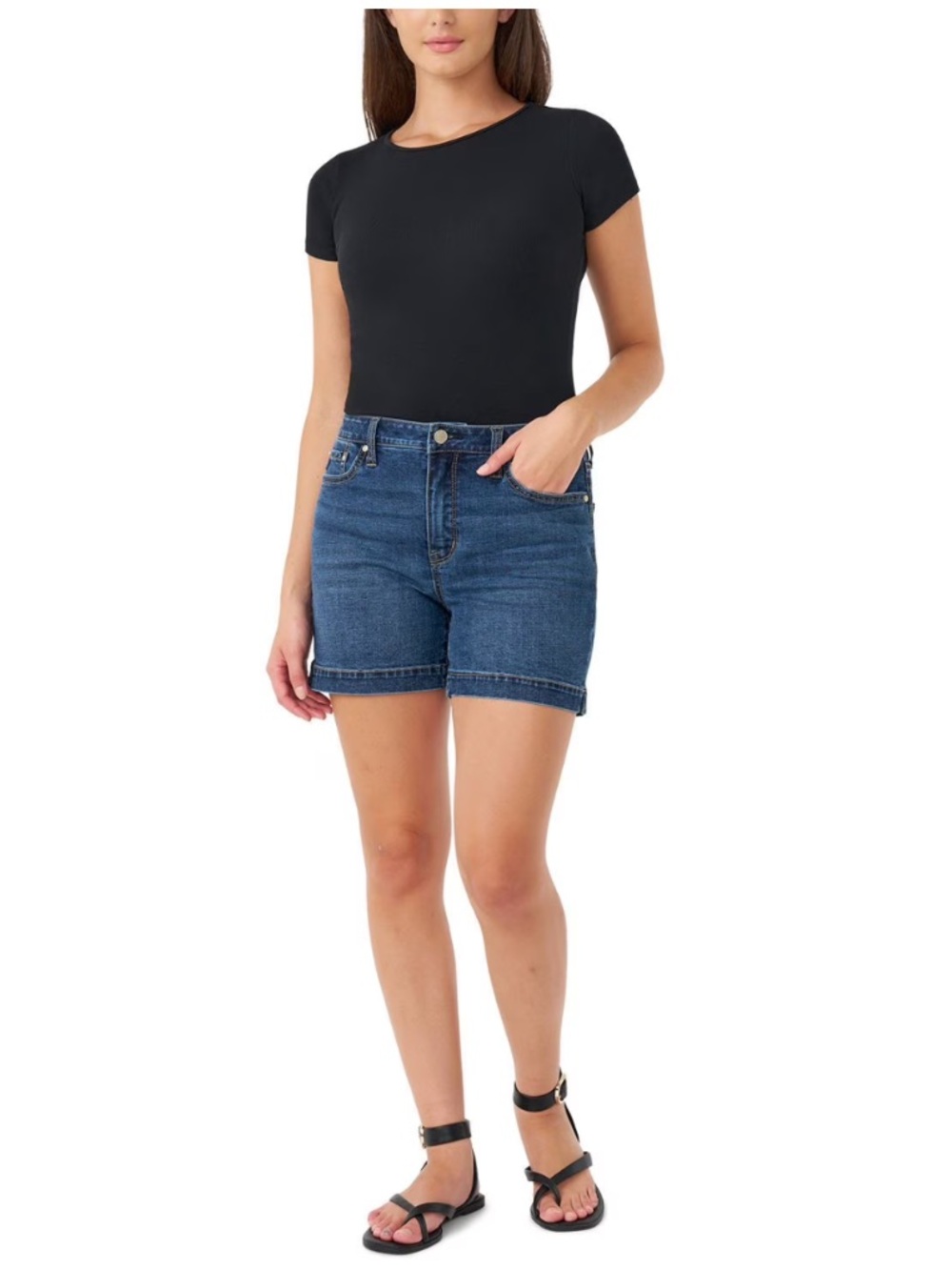 SEVEN7 Dark Wash Denim Jean Weekend Shorts Size 12 $60 KL EUC